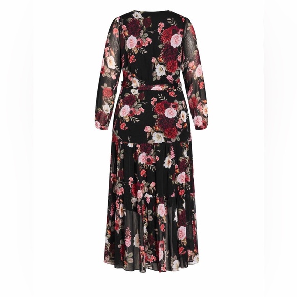 City Chic Floral Paradise Long Sleeve Maxi Dress Size 18. - Picture 4 of 15